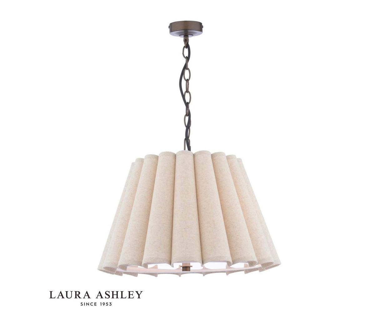 Laura Ashley Holwell 2 Light Pendant Antique Bronze With Shade