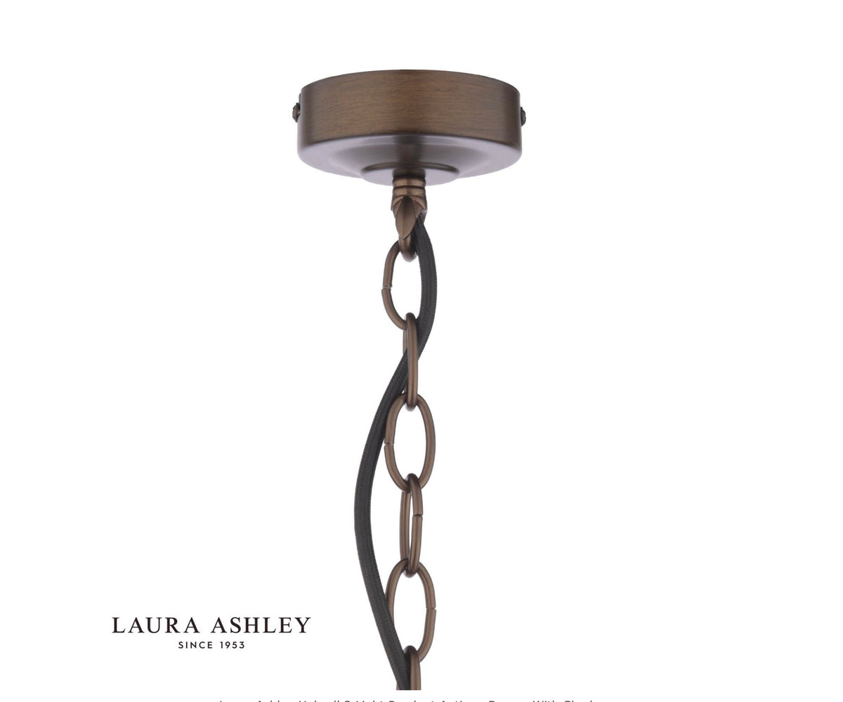 Laura Ashley Holwell 2 Light Pendant Antique Bronze With Shade