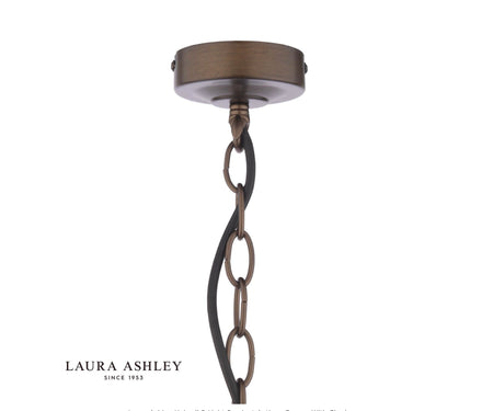 Laura Ashley Holwell 2 Light Pendant Antique Bronze With Shade