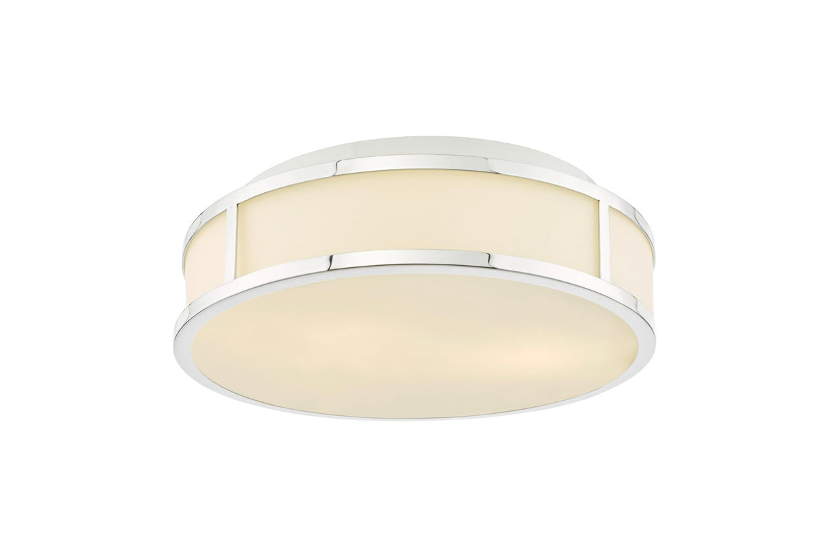 Royce 2 Light Bathroom Ceiling Light Polished Chrome and Opal Glass IP44