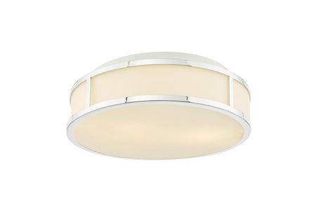 Royce 2 Light Bathroom Ceiling Light Polished Chrome and Opal Glass IP44