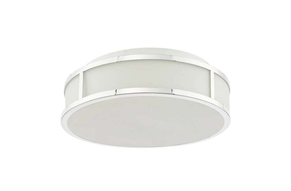 Royce 2 Light Bathroom Ceiling Light Polished Chrome and Opal Glass IP44