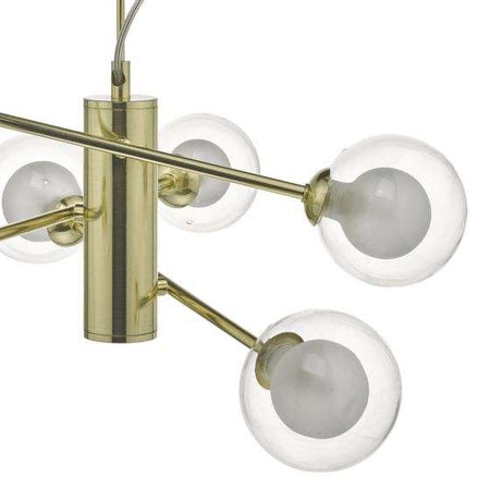 Kumara 6lt Pendant Gold & Glass