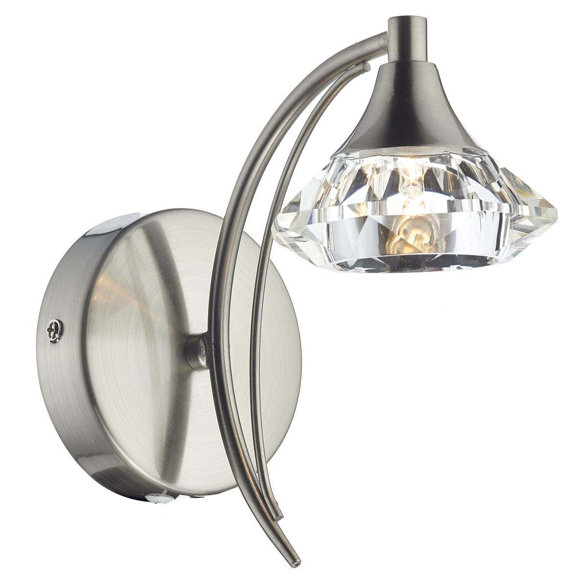 Luther Wall Light Satin Chrome Crystal