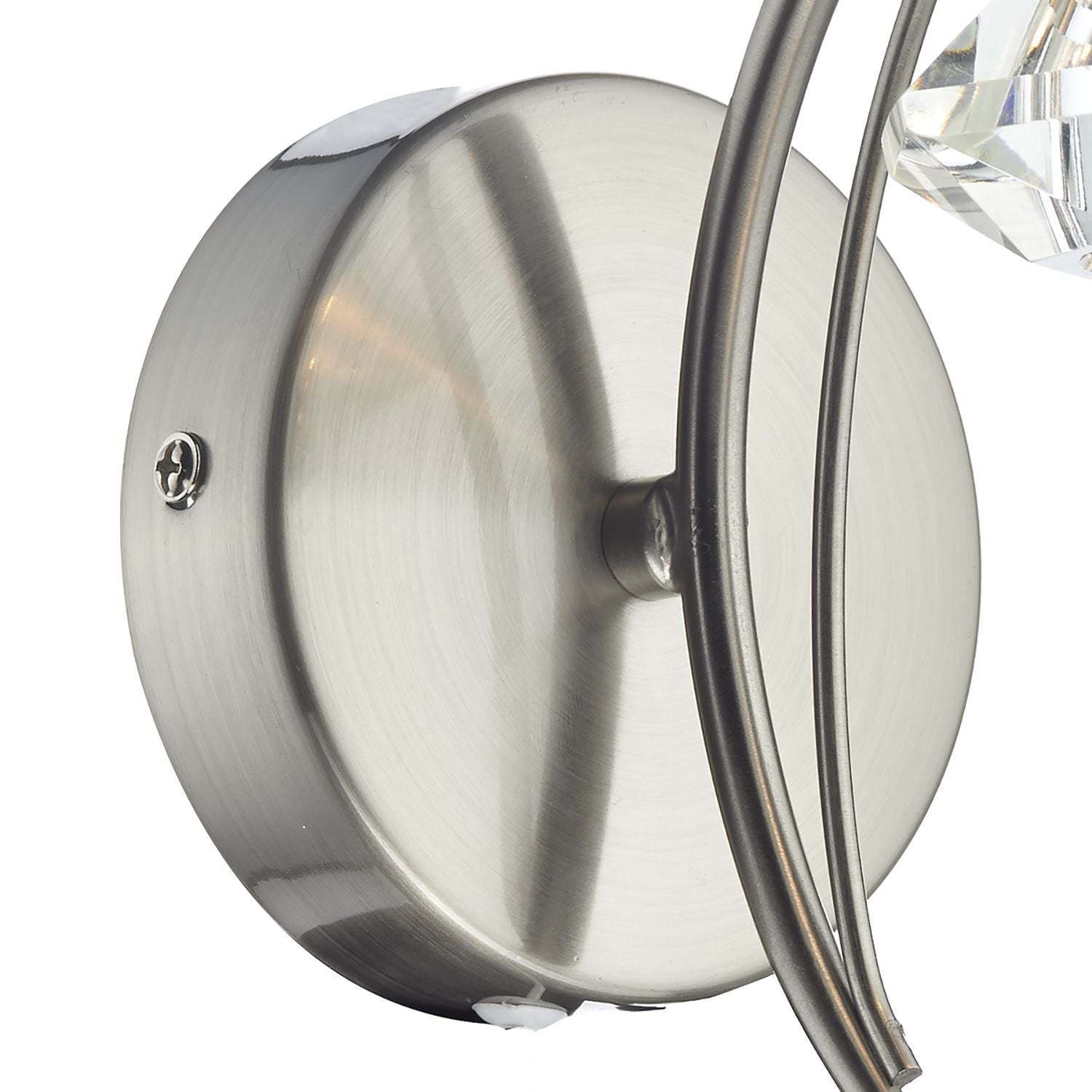 Luther Wall Light Satin Chrome Crystal