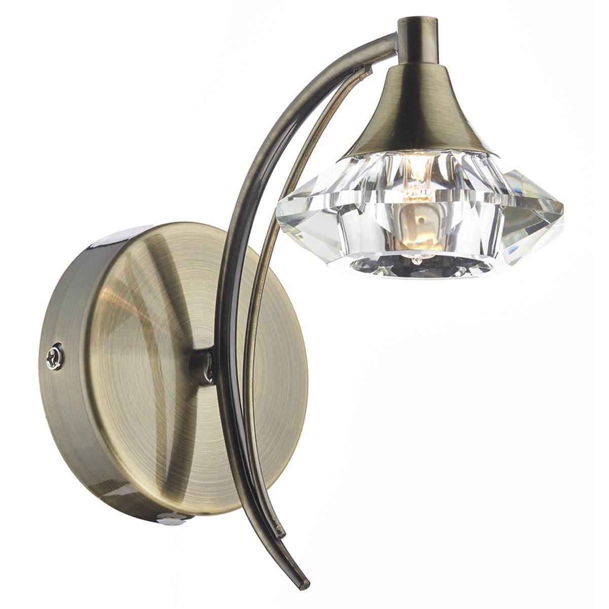 Luther Wall Light Antique Brass Crystal