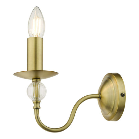 Lyzette Wall Light Aged Brass Ribbed Glass