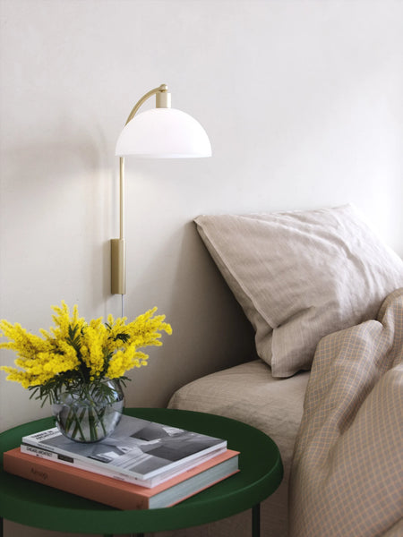 Ellen Wall E14 Opal / Brass Wall light Brass