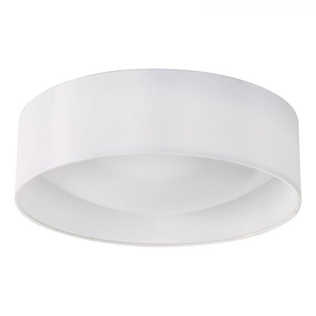 Nysa 2 Light Flush White Faux Silk 40cm