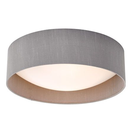 Nysa 2 Light Flush Grey Faux Silk 40cm