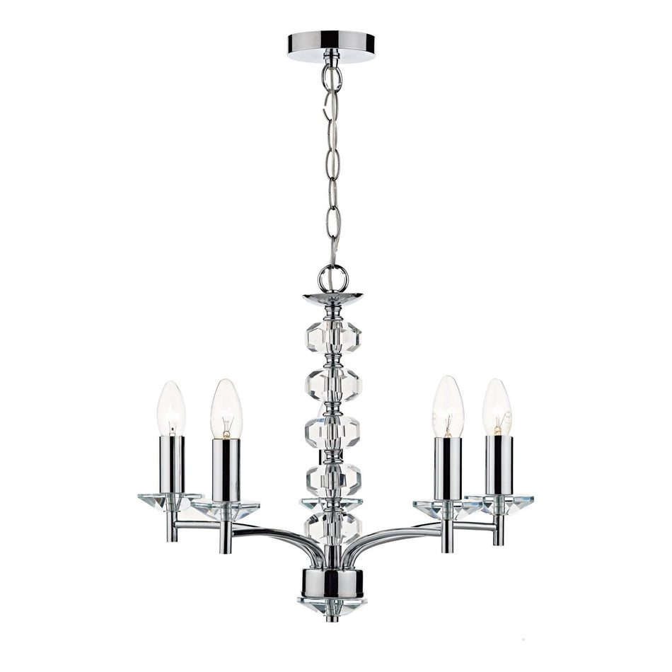 Oleana 5 Light Pendant Polished Chrome Crystal Copy Copy