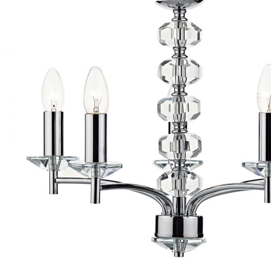 Oleana 5 Light Pendant Polished Chrome Crystal Copy Copy