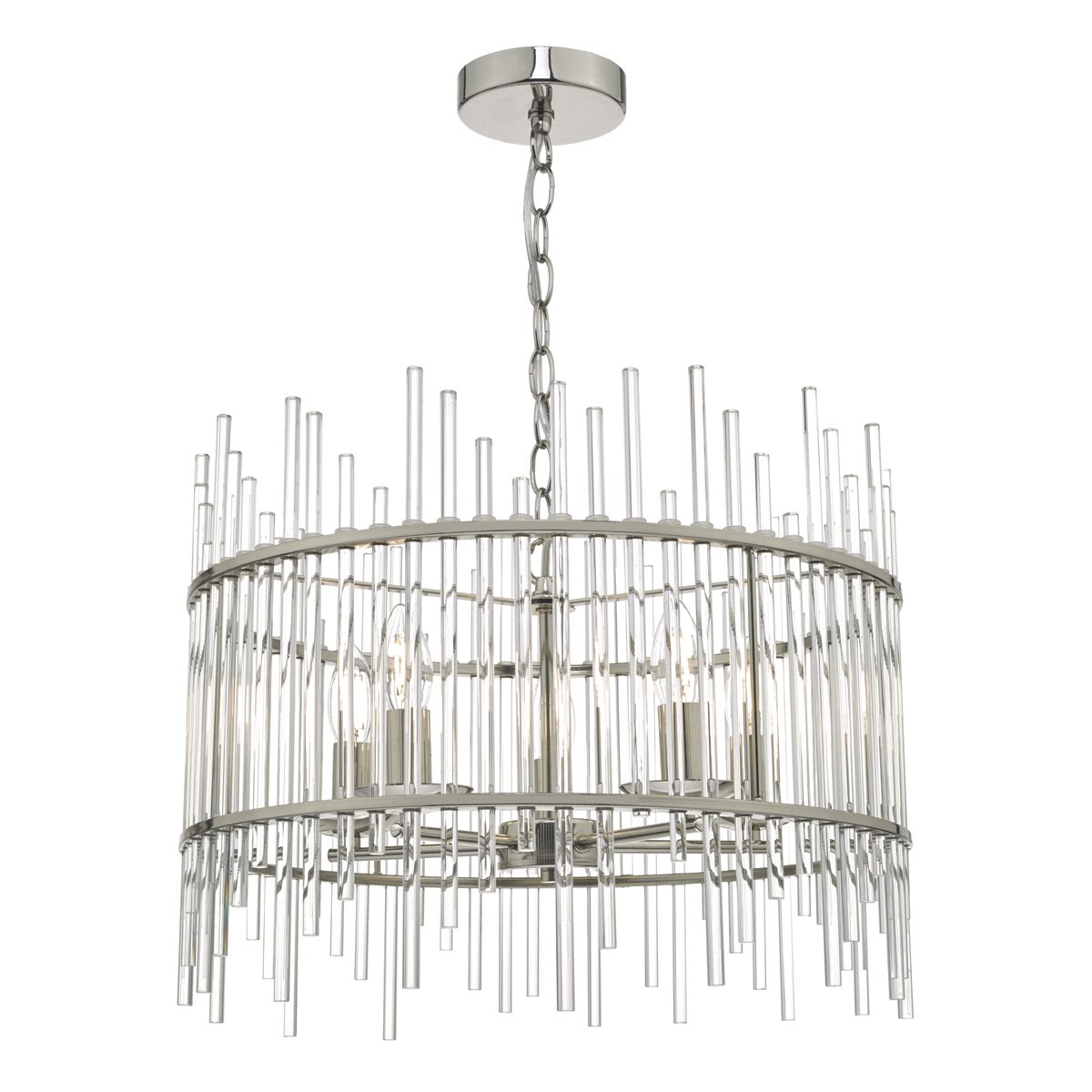 Olyn 5lt Pendant Polished Nickel & Glass