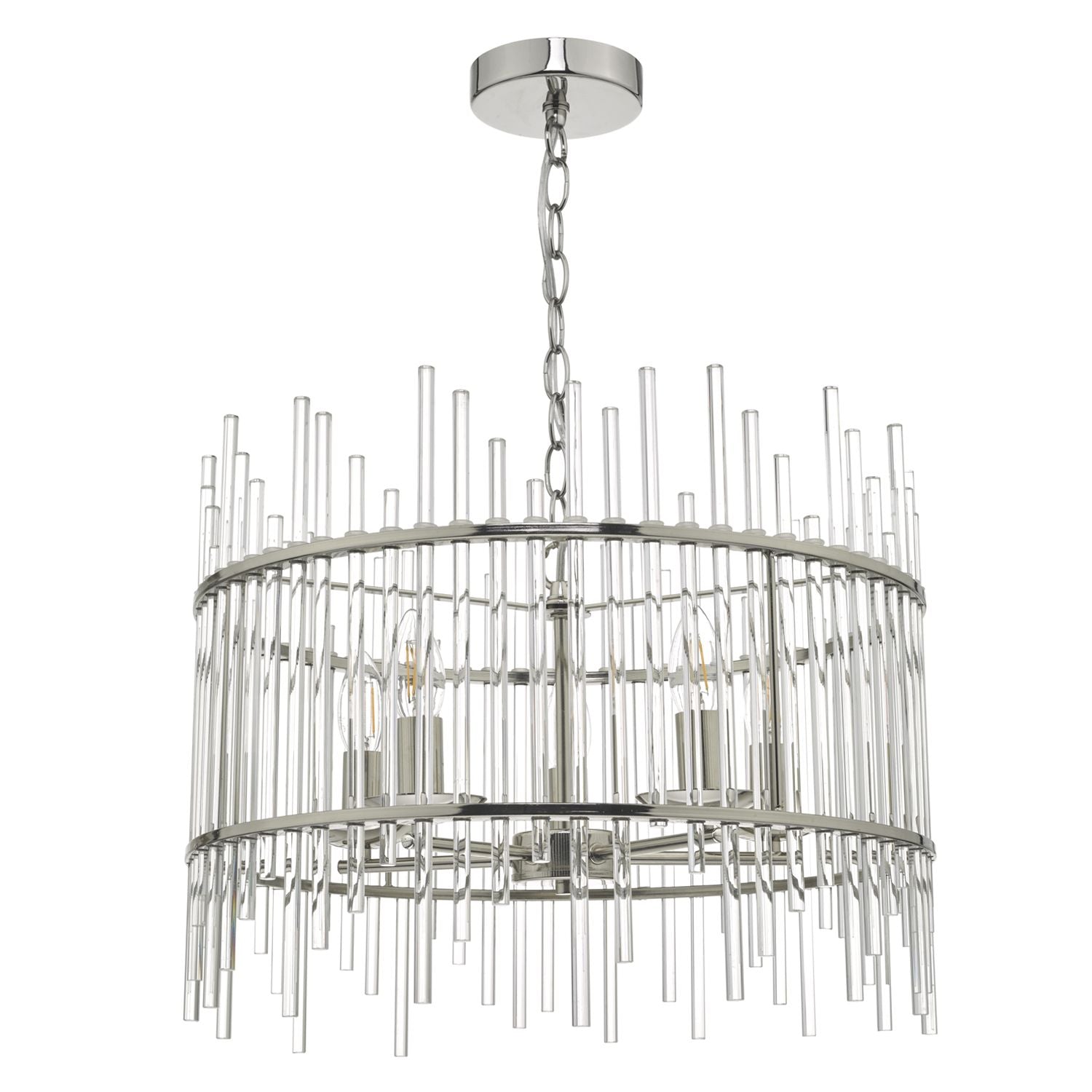 Olyn 5lt Pendant Polished Nickel & Glass