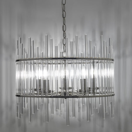Olyn 5lt Pendant Polished Nickel & Glass