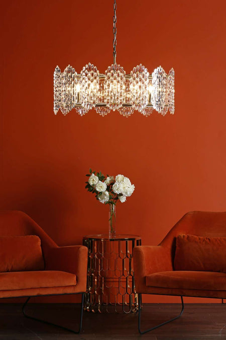 Porthos 15 Light Pendant Antique Brass Glass