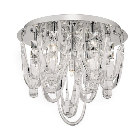 Roxanne Small 7 Light Flush Polished Chrome Crystal