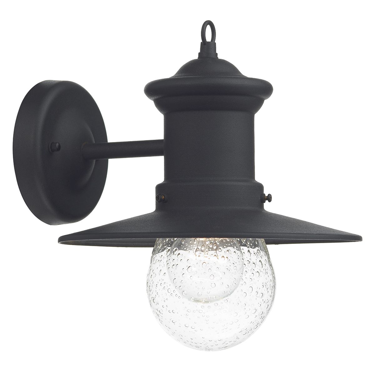 Sedgewick Outdoor Wall Light Black Glass IP44