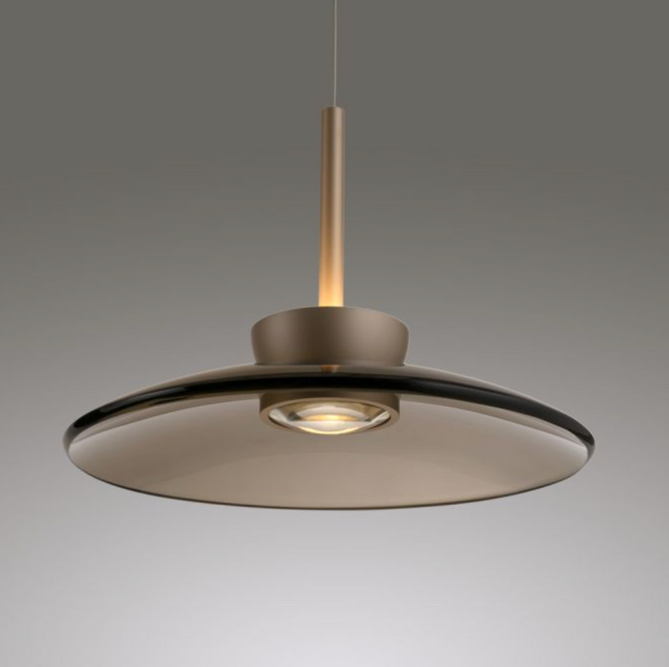 Bronze LED pendant - Smoked glass