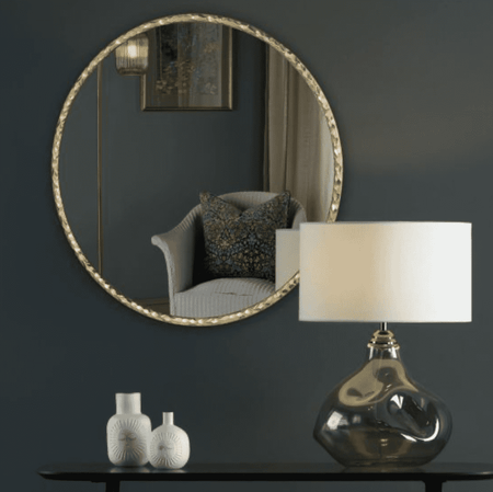 Jinelle Square Mirror - Textured Gold Frame