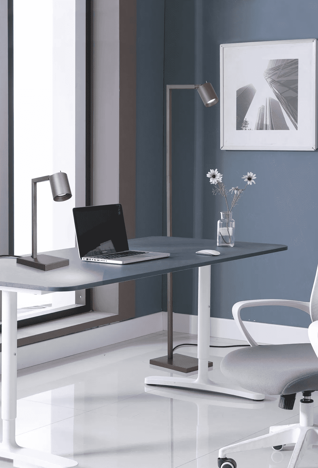Office 1Lt Floor Lamp, Latte Metal