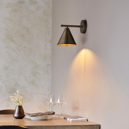 Cape Wall Brushed Antique Bronze Plated Wall Light