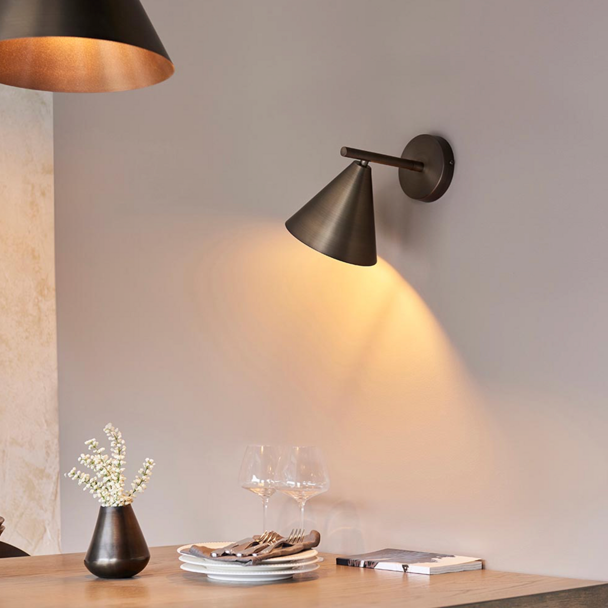 Cape Wall Brushed Antique Bronze Plated Wall Light