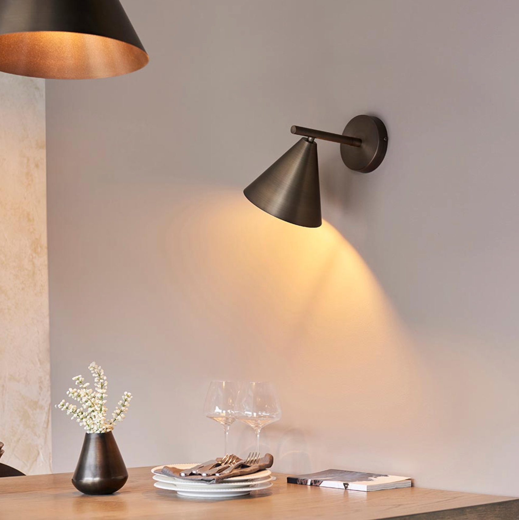 Cape Wall Brushed Antique Bronze Plated Wall Light