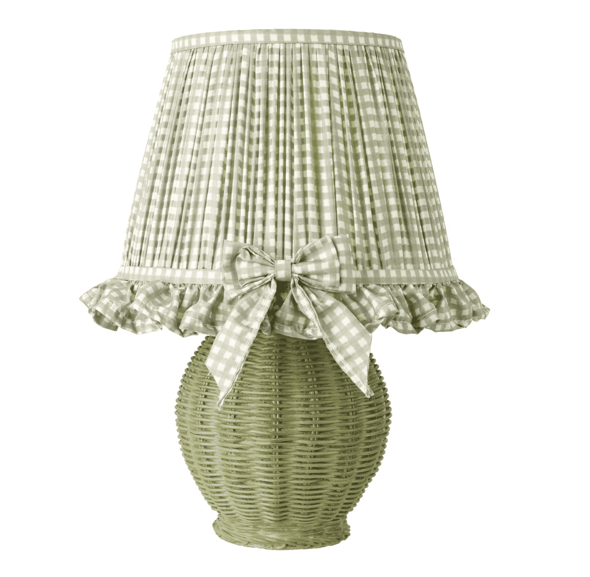 Omer Table Lamp Matt Green and Antique Brass With Shade