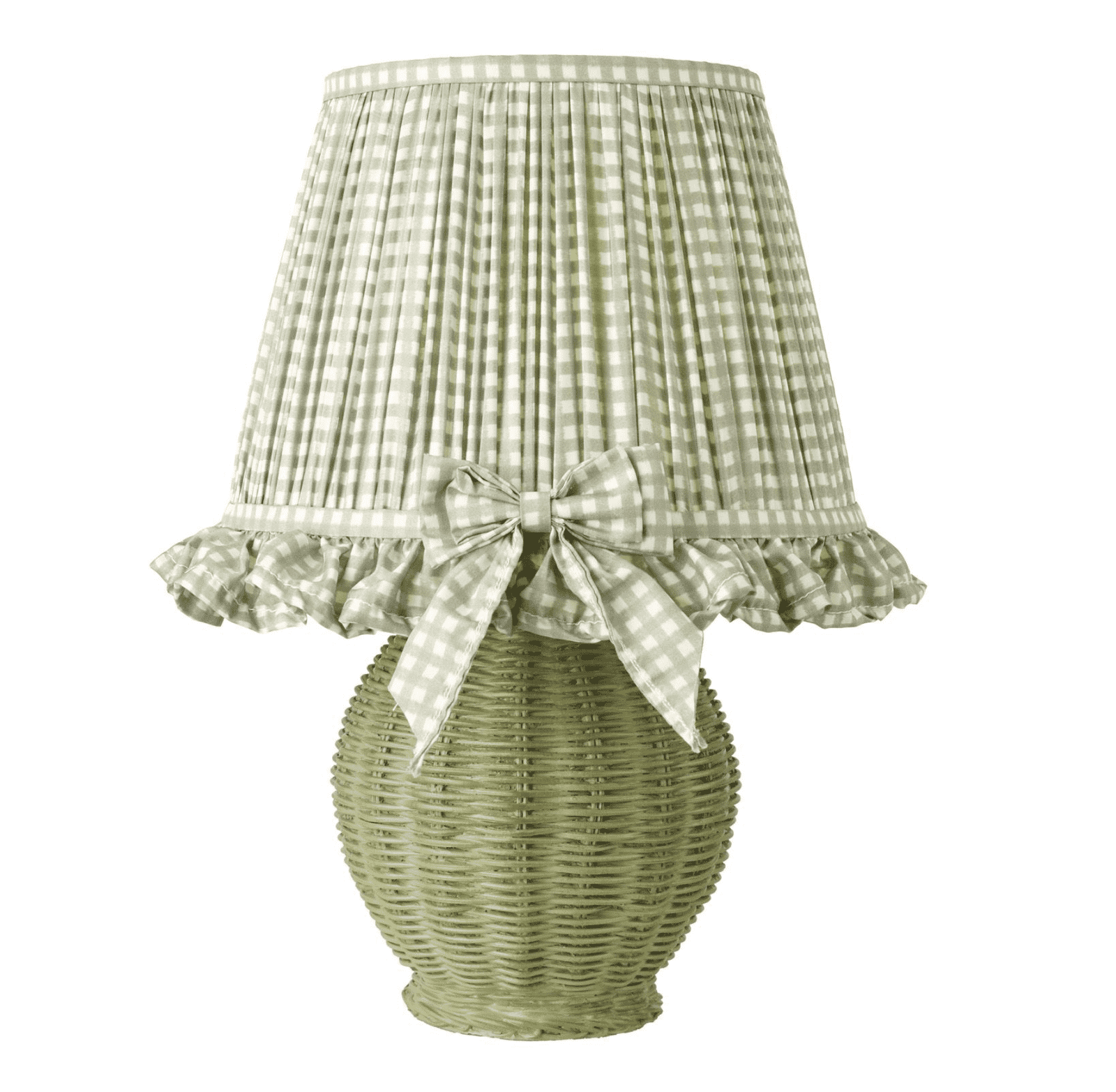 Omer Table Lamp Matt Green and Antique Brass With Shade