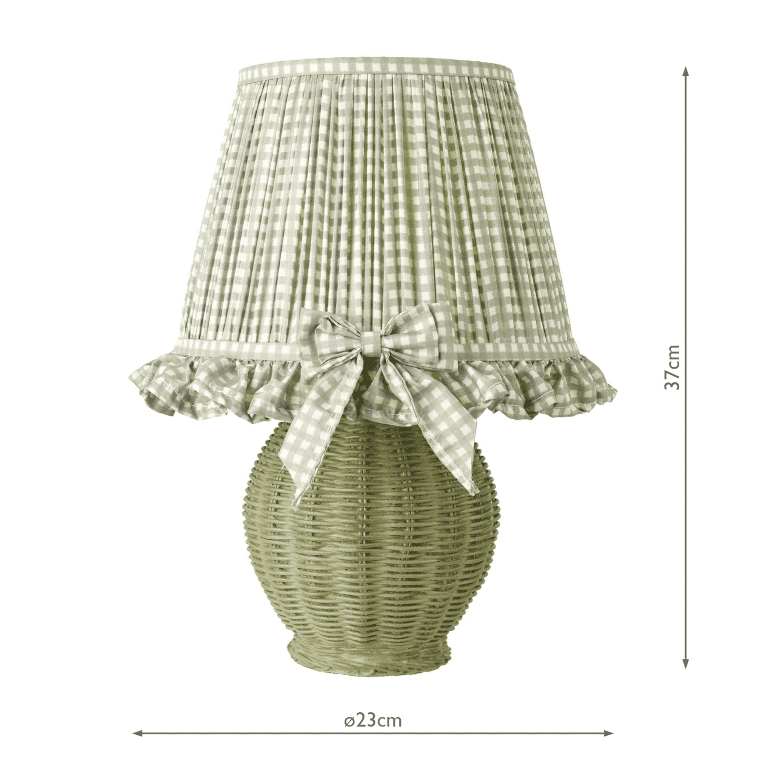 Omer Table Lamp Matt Green and Antique Brass With Shade
