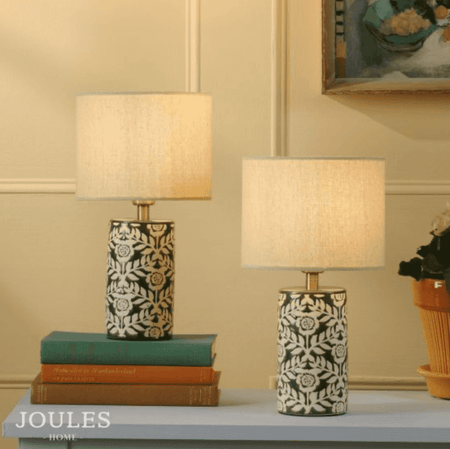 Joules Highclere Table Lamp Green Ceramic With Shade