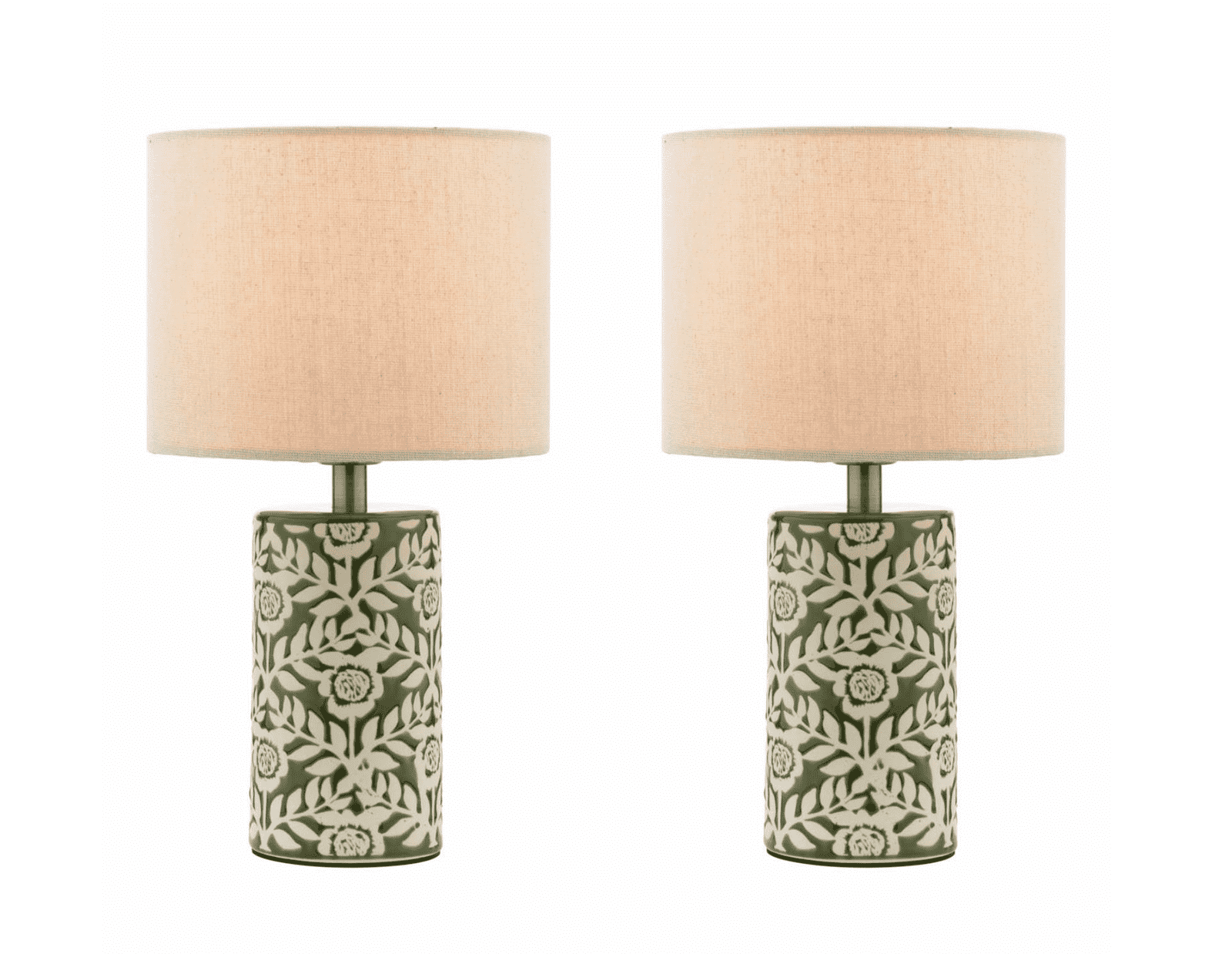 Joules Highclere Table Lamp Green Ceramic With Shade
