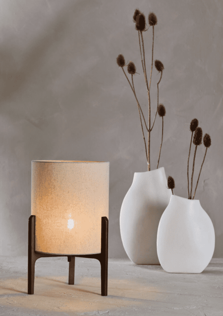 LITTO Dark Brown Linen Natural - Table Lamp