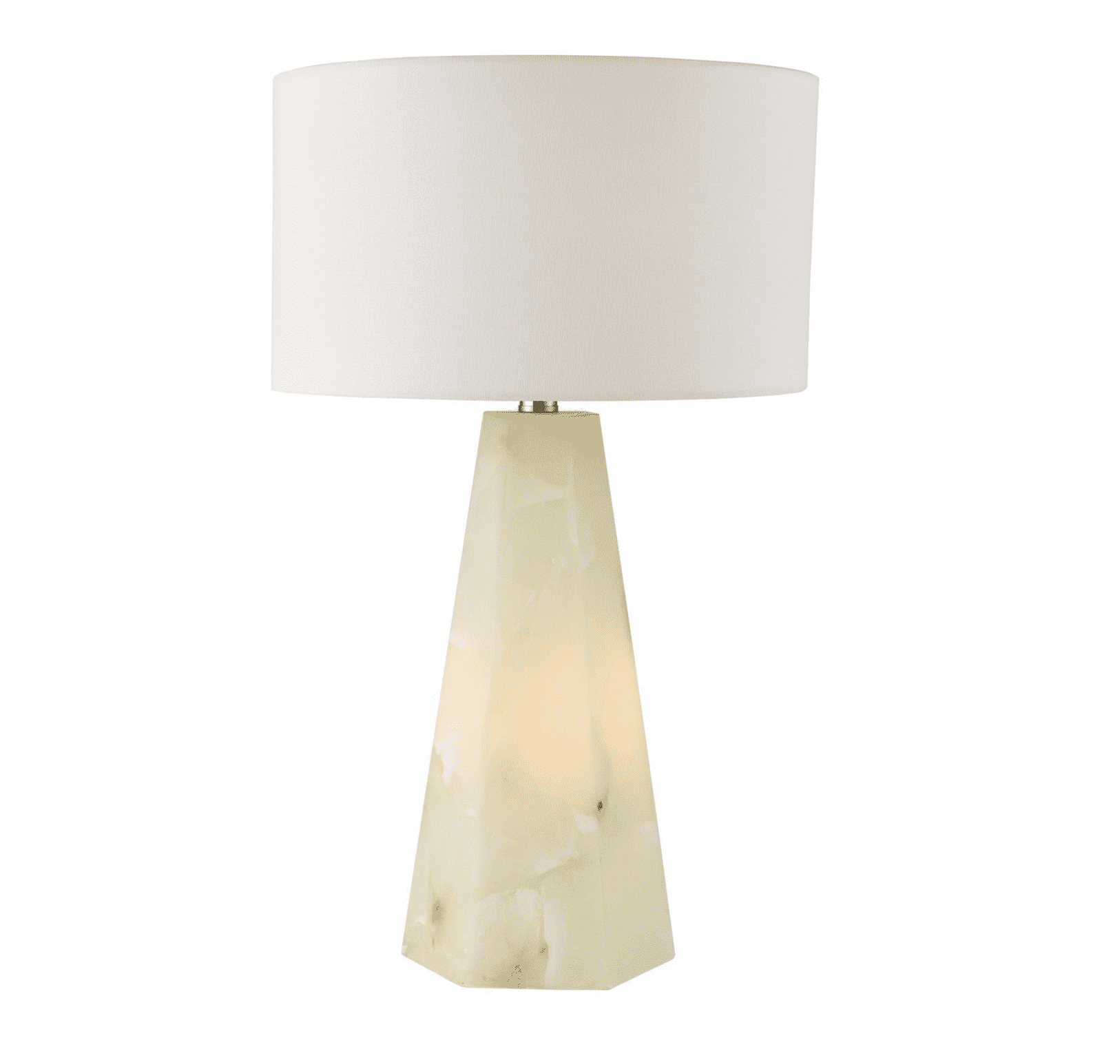 PAGET Table Lamp Alabaster and Matt Antique Brass Base Only
