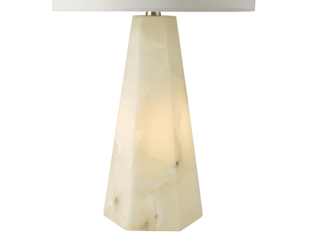 PAGET Table Lamp Alabaster and Matt Antique Brass Base Only