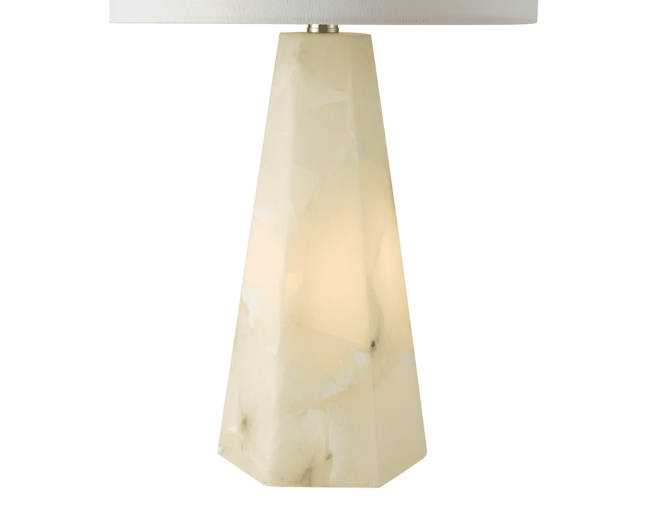 PAGET Table Lamp Alabaster and Matt Antique Brass Base Only