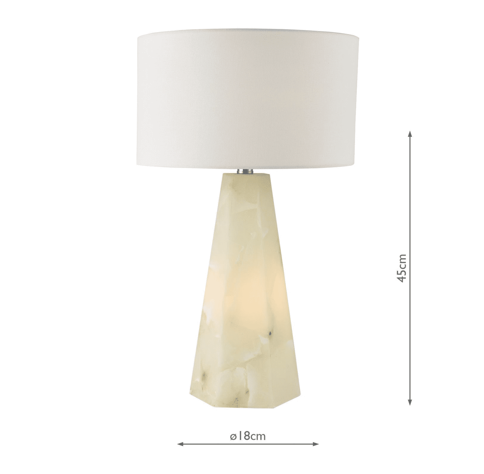 PAGET Table Lamp Alabaster and Matt Antique Brass Base Only