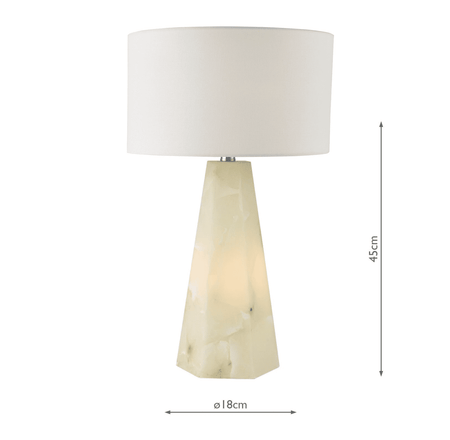 PAGET Table Lamp Alabaster and Matt Antique Brass Base Only