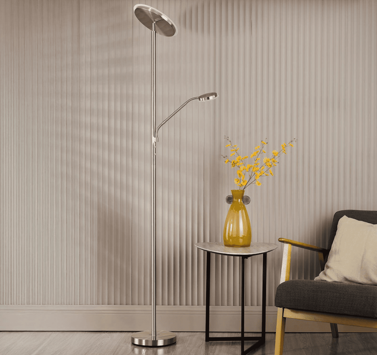 KAMIKA Mother & Child Floor Lamp Satin Chrome LED