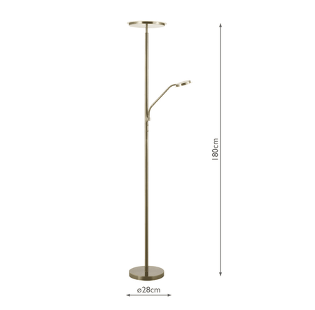 KAMIKA Mother & Child Floor Lamp Antique Brass LED