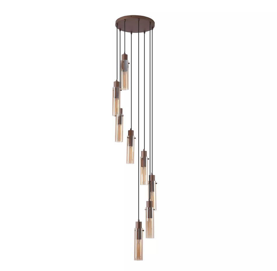 SWEDEN 8Lt Multi Drop - Mocha Metal & Amber Glass