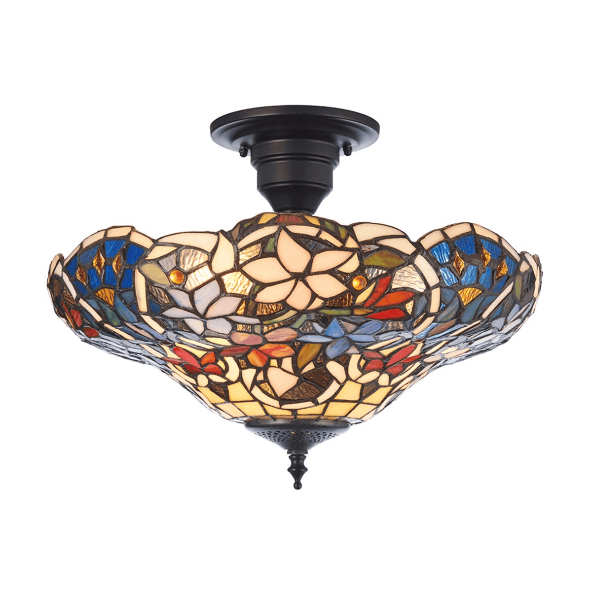 SULLIVAN Tiffany 3LT Semi Flush Ceiling Light