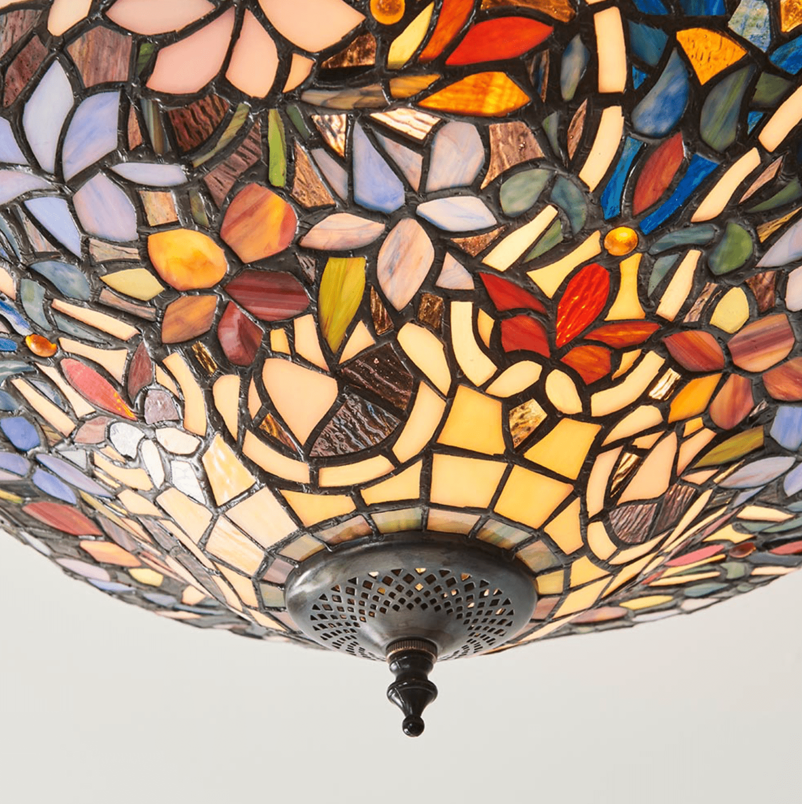SULLIVAN Tiffany 3LT Semi Flush Ceiling Light