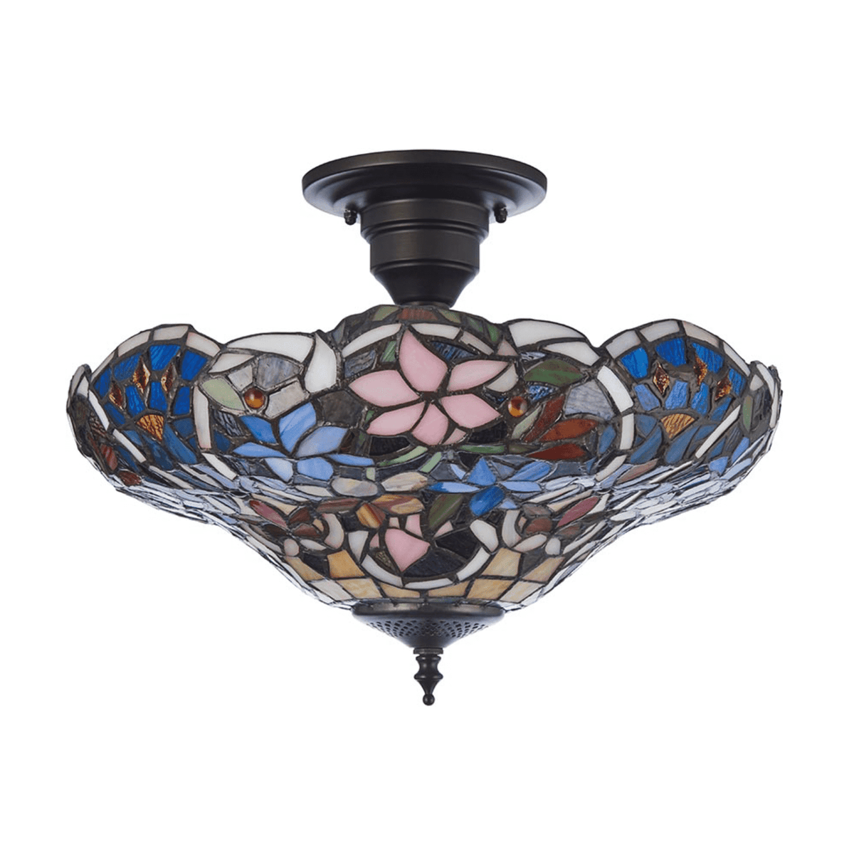 SULLIVAN Tiffany 3LT Semi Flush Ceiling Light