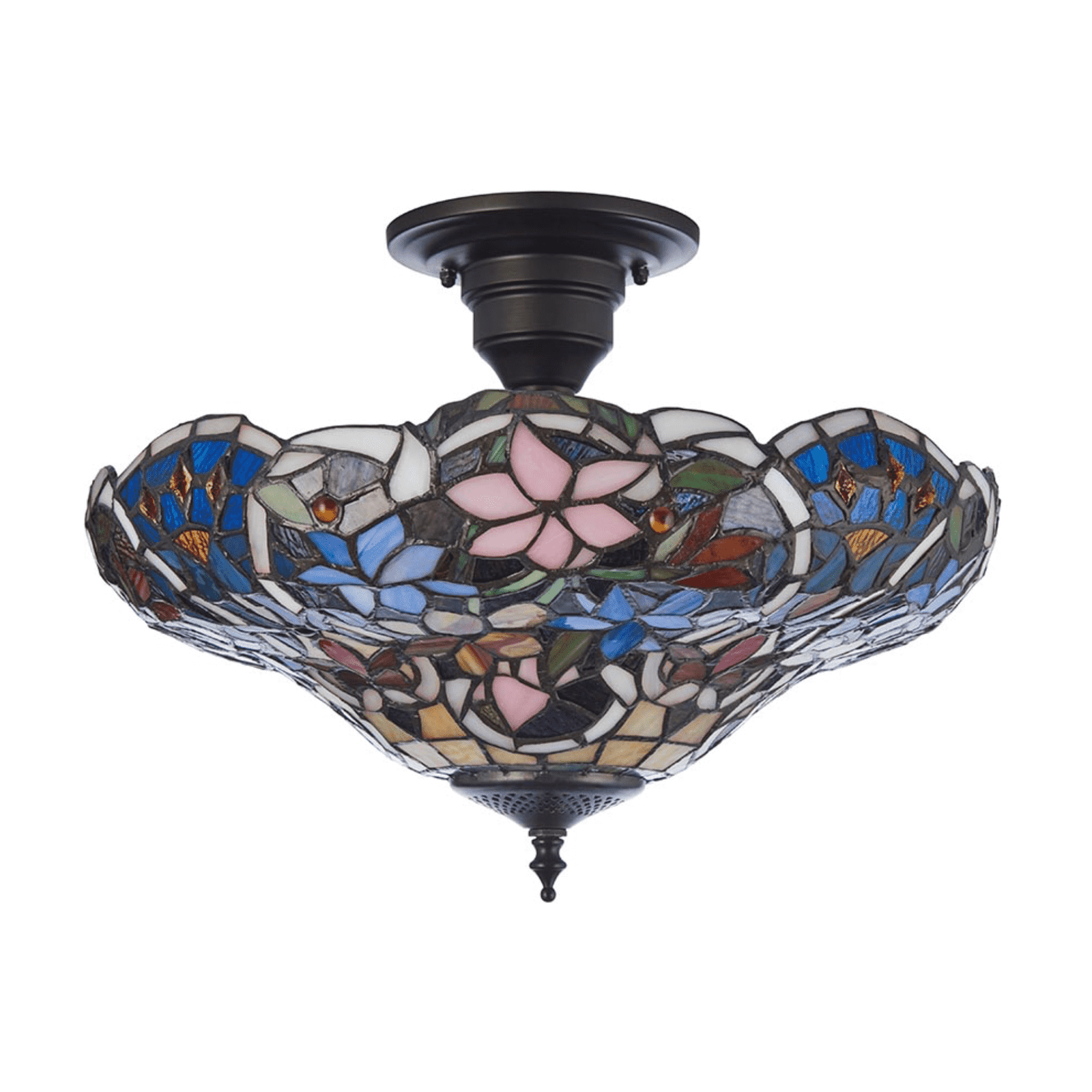 SULLIVAN Tiffany 3LT Semi Flush Ceiling Light