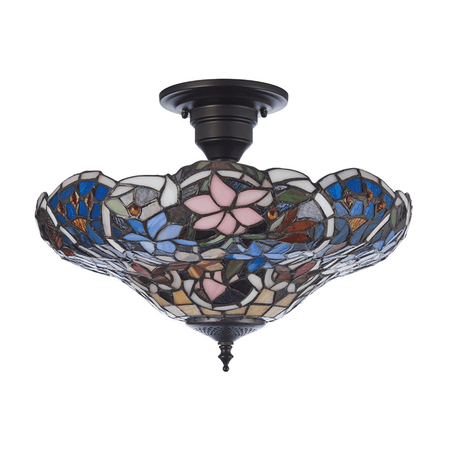 SULLIVAN Tiffany 3LT Semi Flush Ceiling Light