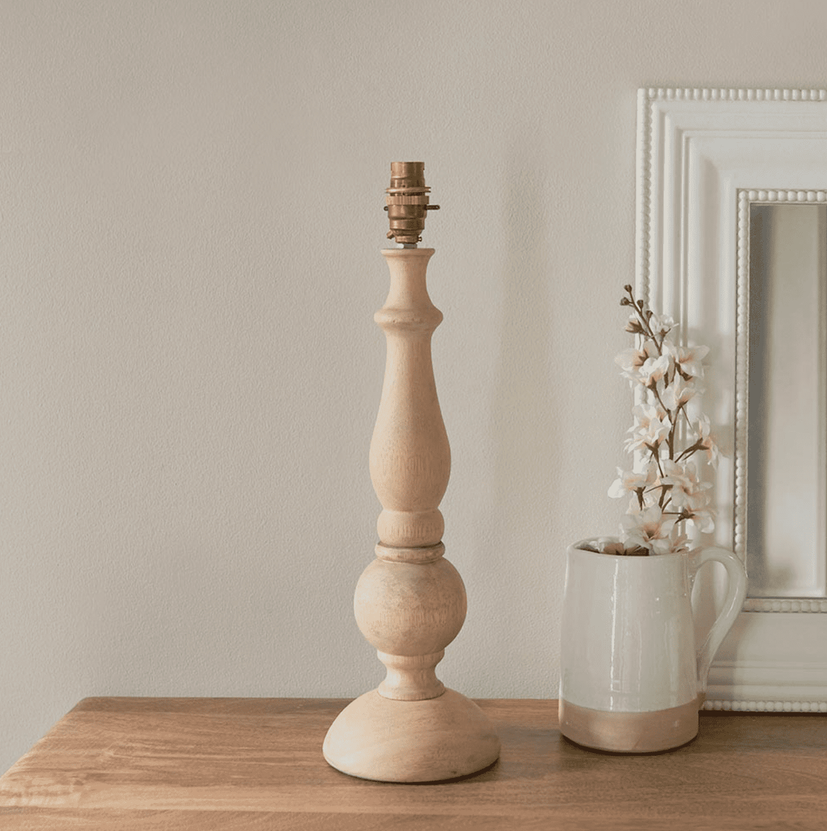HIDCOTE Natural Wood Finish Table Lamp Base Only