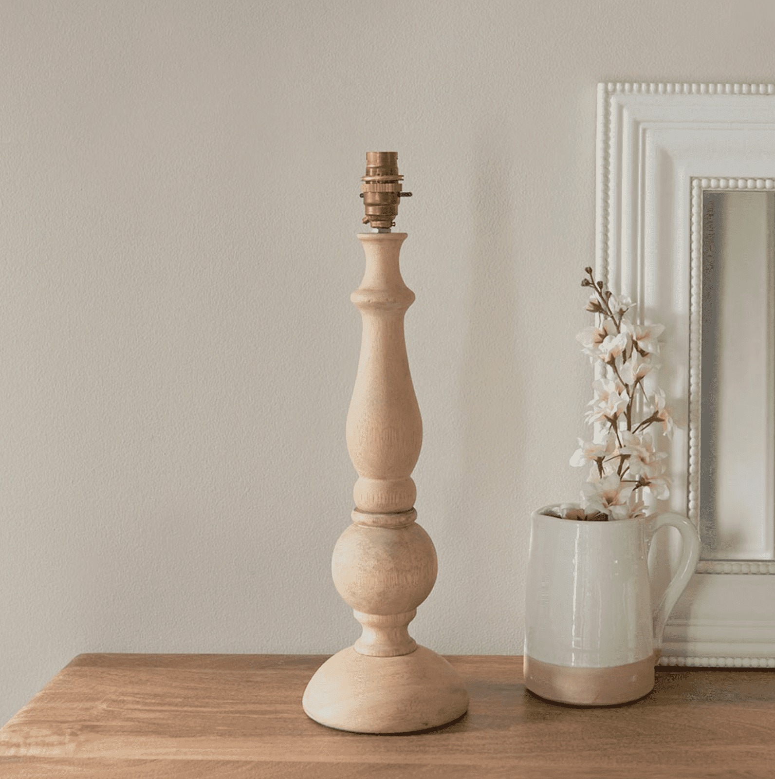 HIDCOTE Natural Wood Finish Table Lamp Base Only