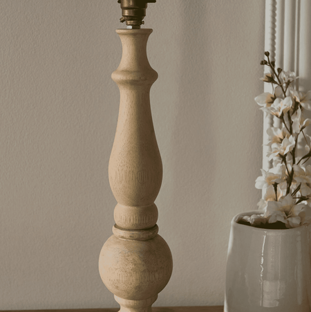 HIDCOTE Natural Wood Finish Table Lamp Base Only